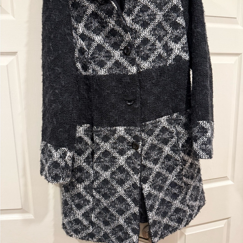 Women's Black, White and Gray Coat